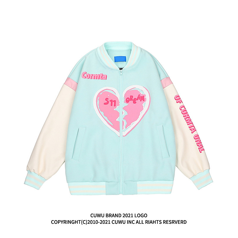 cuwu original Cebu, sweet and cool baseball suit jacket women's summer ins Chains Chauffin lovers of spring and autumn new American jackets