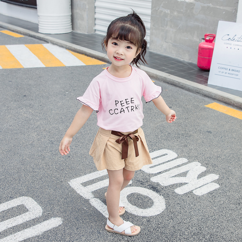 2019 bé gái tay ngắn 1 hè 0 hè 2 bé mặc 3 năm rưỡi phiên bản Hàn Quốc của bộ đồ thời trang nữ mới thủy triều cho bé - Phù hợp với trẻ em quần áo bé trai
