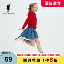 polo sport Childrens clothing Girls short skirt Medium and large childrens skirt Skirt Childrens denim skirt ASWH340001