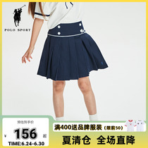 polosport girls short skirts children cute anti-walking light pleats 2021 Summer new children dress half-body dress
