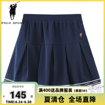 polosport children half skirt girl pleats 2022 summer clothing childrens college wind pure embroidered embroidery dresses