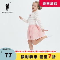 polo sport Childrens clothing Girls  dresses Sweater skirts Knitted middle and large childrens sweater skirts Childrens cute long skirts