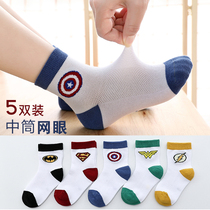 Childrens socks spring and autumn summer thin cotton boy stockings children cotton mesh summer deodorant