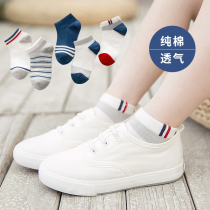 Childrens boat socks summer thin cotton boys spring and autumn breathable boys children middle and large children baby summer short socks