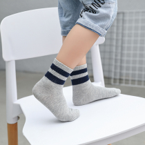 Childrens socks pure cotton spring and autumn and winter boys white sports tube students cotton sweat absorption deodorant childrens black