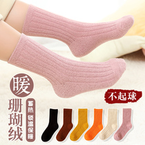 Baby children autumn and winter Terry coral fleece thick socks warm men and women children Winter towel socks