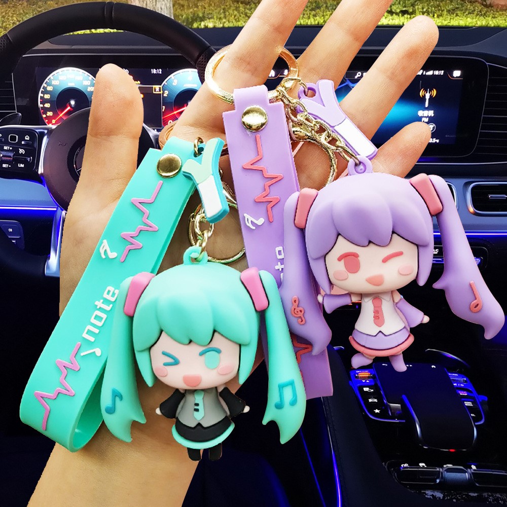 ins style Hatsune mirai keychain female cute exquisite school bag pendant trinket car key chain bag bag hanging ornament