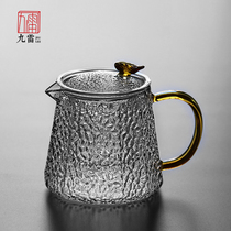Glass Teapot Single Pot Kung Fu Bubble Teapot Boiled Tea Home High Temperature Resistant Filter Flower Teapot Small Black Tea Tea Set Suit