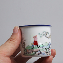  Jiulei home ceramic small teacup Social person piggy spring tour tea cup Single cup gift cup