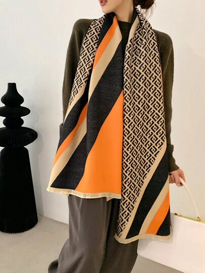 2025 new scarf for women, thickened and warm in winter, Korean style imitation cashmere long shawl, dual-purpose, versatile internet celebrity model
