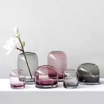 Zhi Meijia minimalist high-end glass vase Nordic fake flower arrangement transparent flower arrangement hydroponics
