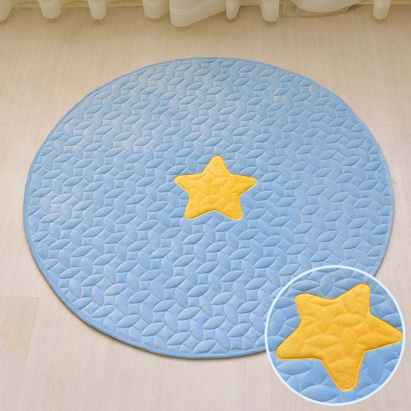 With tent 110cm round floor mat long fur mat mat baby crawling mat non-slip moisture-proof carpet