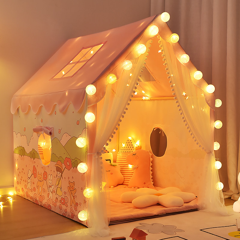 Children's tent indoor girl princess room toddler dollhouse fantasy castle game house home pink small house