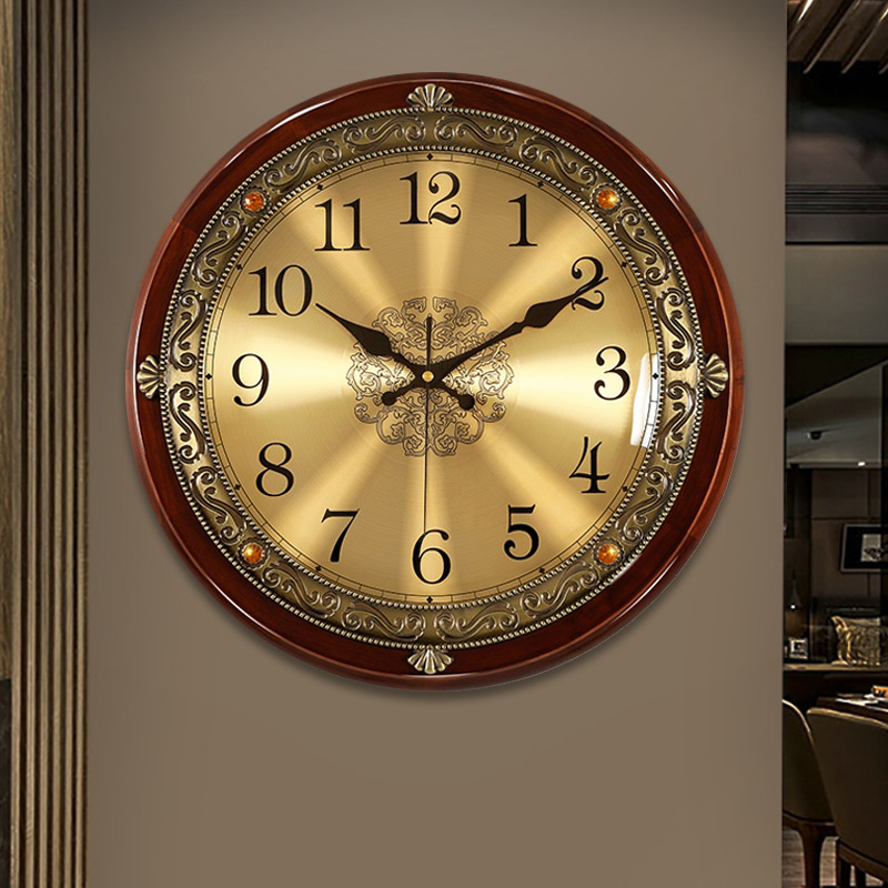 New Chinese Creative Fashion Solid Wood Hanging Bell Table Living Room Modern Home Clock Brief Retro Quartz Clock Watch Light Extravagant-Taobao