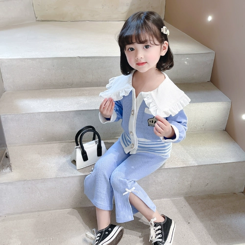 Осенний детский весенний комплект для девочек, в западном стиле, коллекция 2023, детская одежда