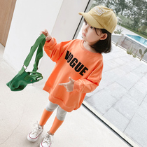 girls' sweatshirt suit spring autumn children's new Korean style trendy children's foreign-style pullover baby's thin net red autumn clothing