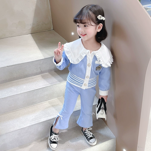 Осенний детский весенний комплект для девочек, в западном стиле, коллекция 2023, детская одежда