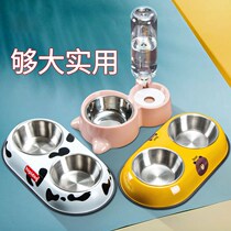 Dog bowl dog basin cat bowl cat food bowl dog Rice Bowl anti-knock double bowl cat rice bowl Small Dog Pet Supplies