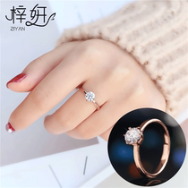  Lao Feng Xiangyun Japanese light luxury diamond ring female fashion personality Korean version of the tide European and American 18K rose gold bundy net