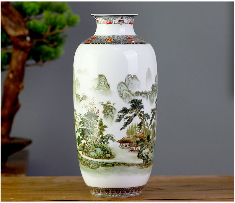 Jingdezhen ceramics mesa of I and contracted floret bottle sitting room study rich ancient frame decoration office furnishing articles