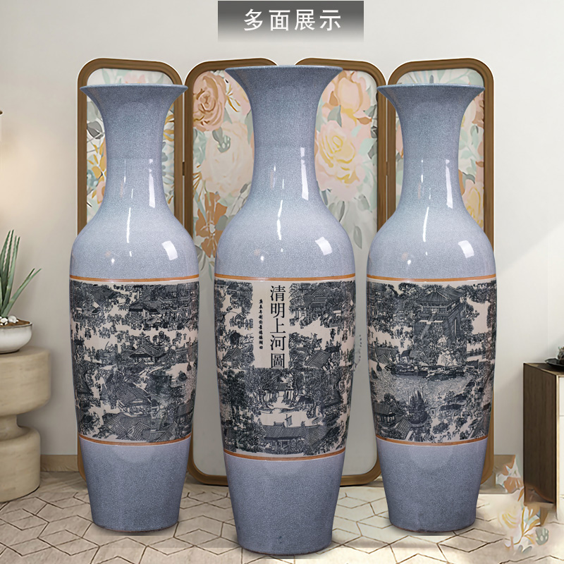 Archaize of jingdezhen ceramics slicing qingming scroll of crack of large vases, the sitting room TV ark, furnishing articles
