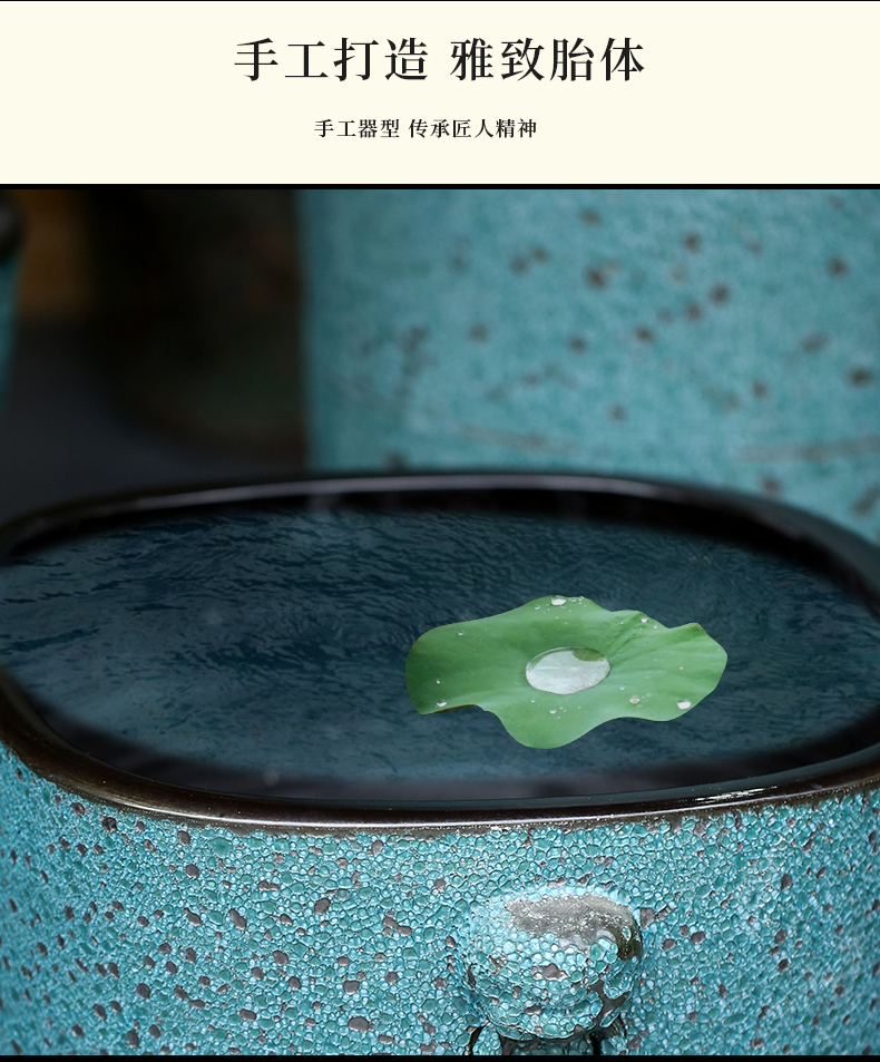 Jingdezhen ceramic aquarium archaize of new Chinese style the tortoise water lily cylinder sitting room porch courtyard classical decoration