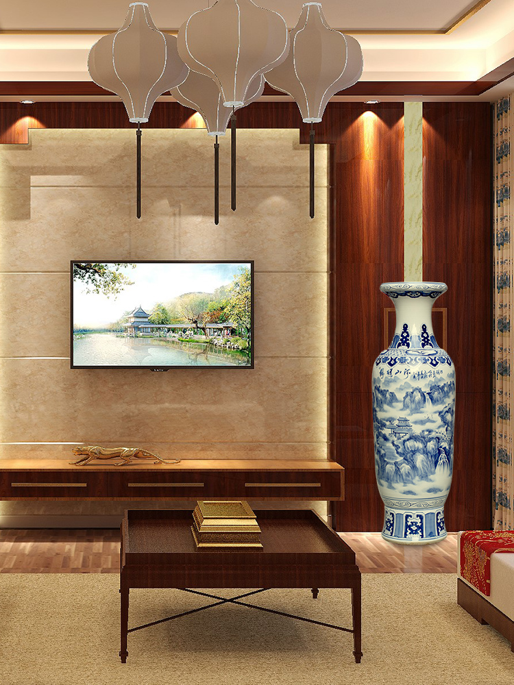 Jingdezhen hand - made porcelain decoration large sitting room of large vase flower arranging hotel opening gift porcelain furnishing articles