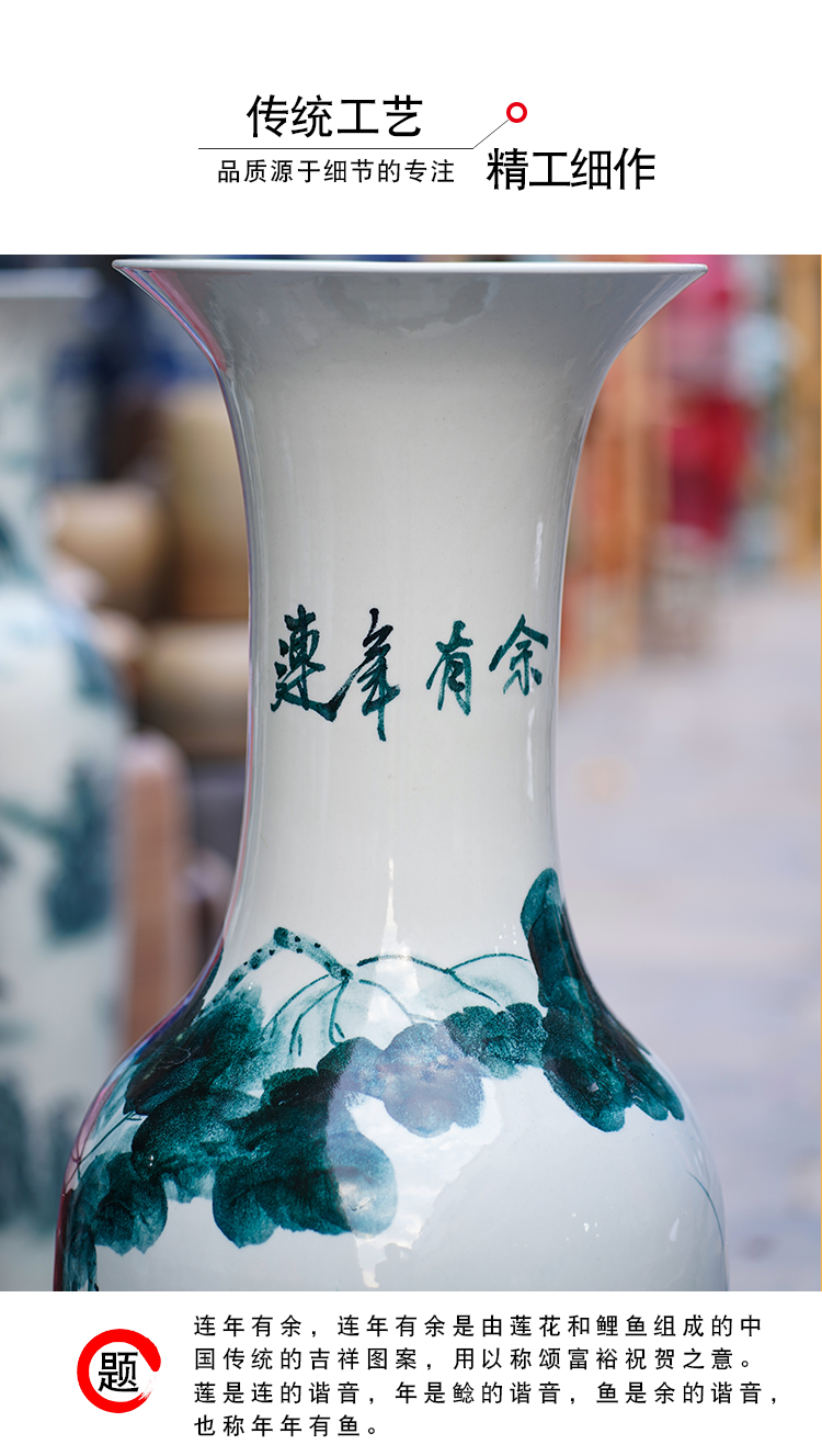 Jingdezhen ceramic hand - made years more than large vases, the sitting room TV ark hotel lobby furnishing articles decorations