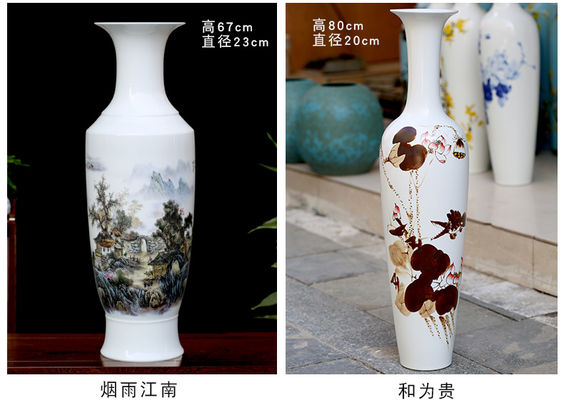 Jingdezhen ceramics, vases, flower arrangement sitting room adornment rich ancient frame TV ark of desk of Chinese style household furnishing articles