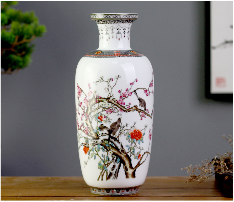 Jingdezhen ceramics mesa of I and contracted floret bottle sitting room study rich ancient frame decoration office furnishing articles