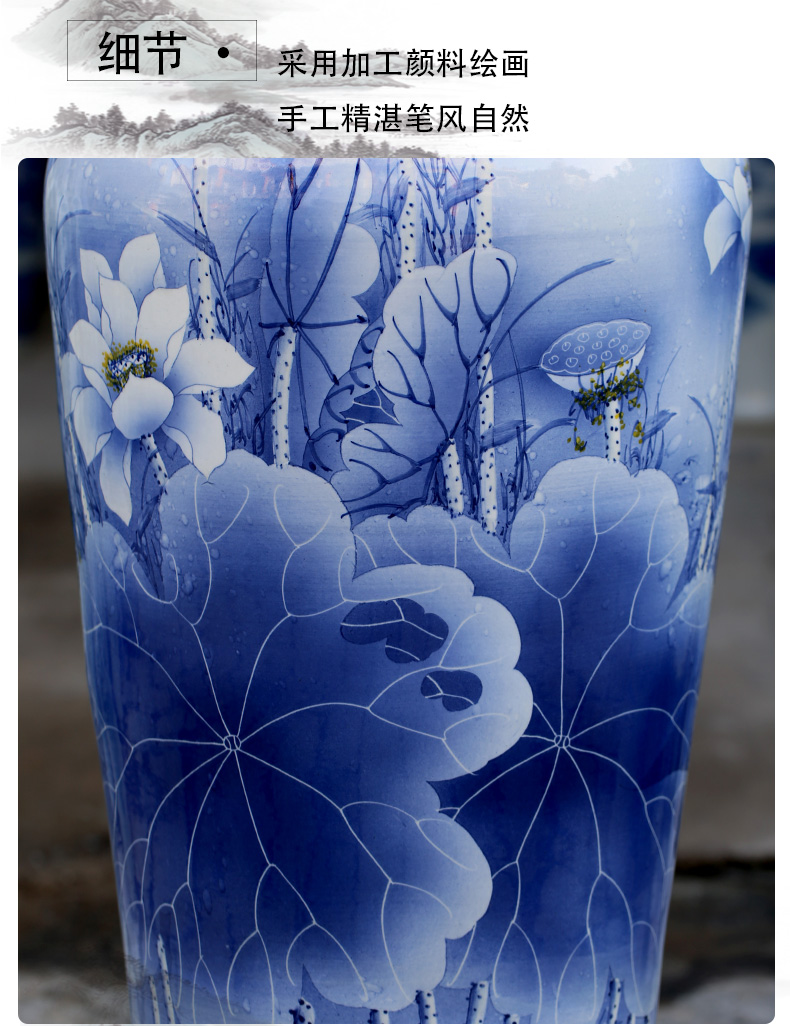 Jingdezhen blue and white porcelain painting more than year after year of large vases, home furnishing articles I and contracted sitting room adornment