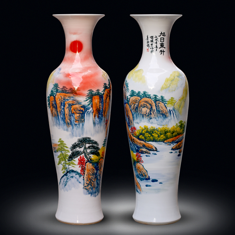 Jingdezhen ceramics of large vases, new Chinese style living room large hand - made the sunrise hotel gift furnishing articles