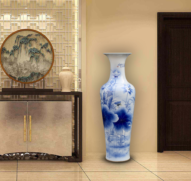 Jingdezhen blue and white porcelain painting more than year after year of large vases, home furnishing articles I and contracted sitting room adornment