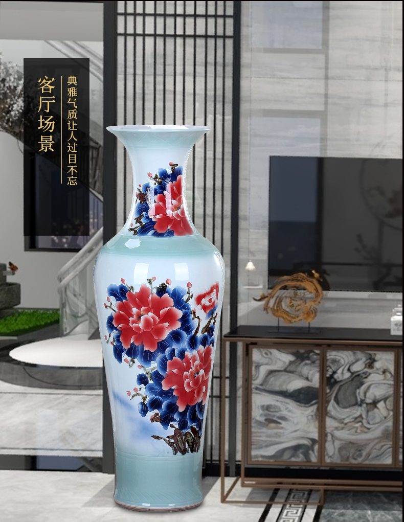 Jingdezhen ceramics hand - made riches and honour figure of large vases, the sitting room the hotel Chinese style household furnishing articles decorations