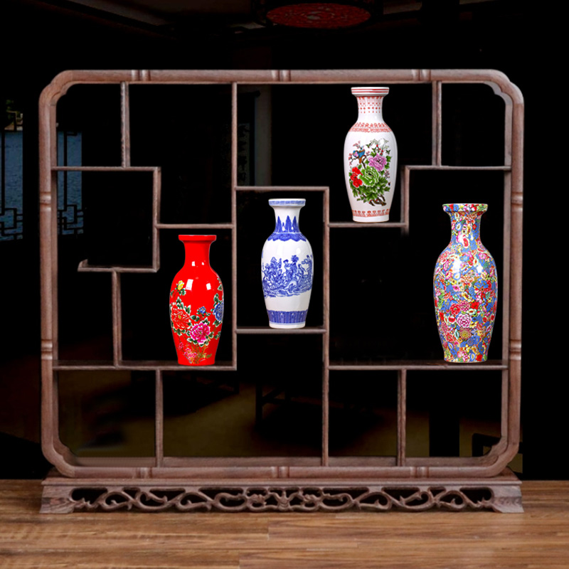 Jingdezhen ceramic smooth mesa floret bottle of home sitting room desktop furnishing articles of modern Chinese style adornment