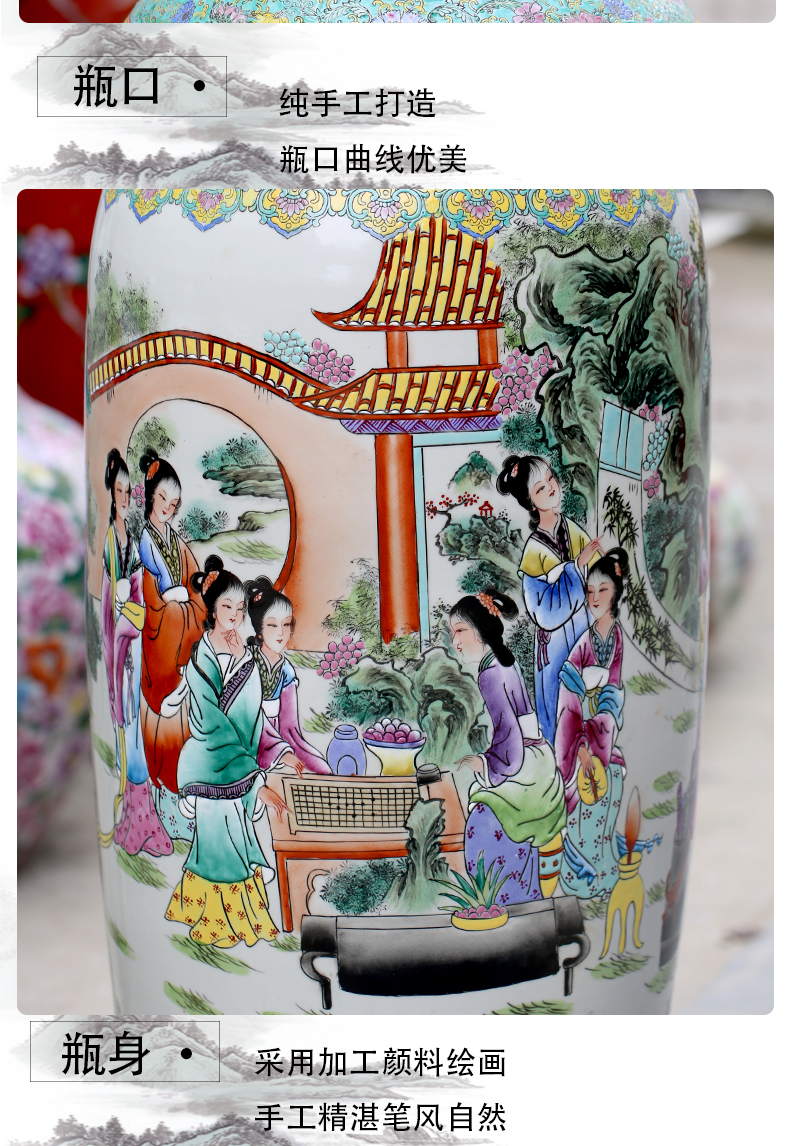 Jingdezhen ceramic hand - made jinling twelve women of large vase that occupy the home sitting room place adorn article the opened the gift