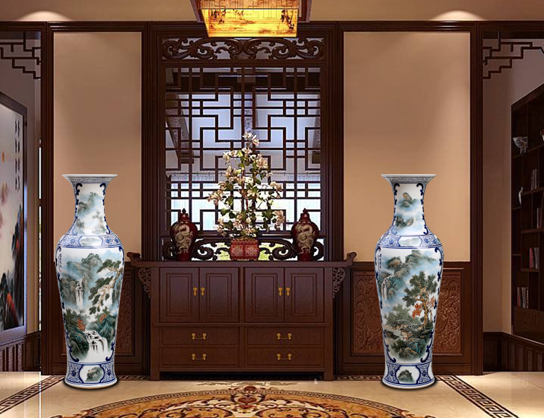 Jingdezhen ceramics has a long history in the hand draw pastel landscapes of large vases, home furnishing articles sitting room adornment