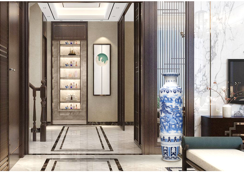 Jingdezhen blue and white porcelain hand - made ceramic furnishing articles home sitting room of large vase splendid sunvo hotel decoration