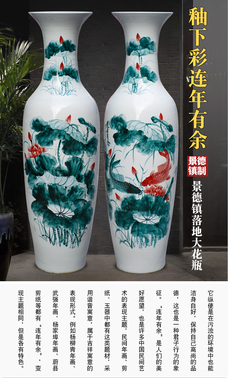 Jingdezhen ceramic hand - made years more than large vases, the sitting room TV ark hotel lobby furnishing articles decorations