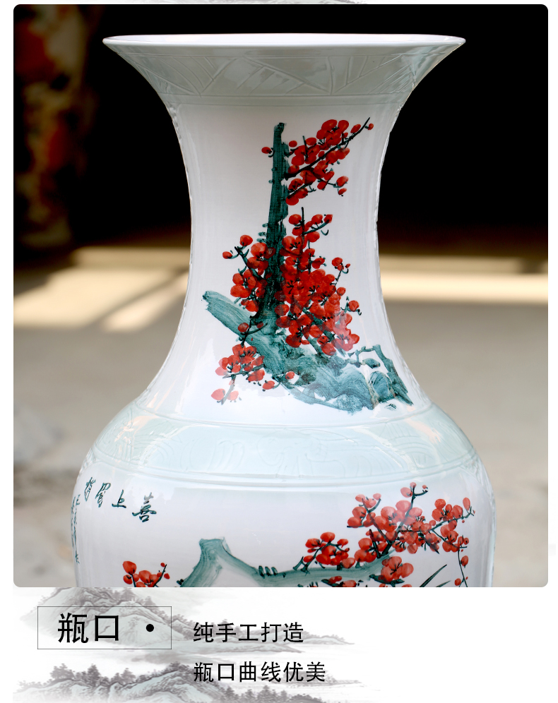 Jingdezhen ceramic hand - made beaming of large vase sitting room of Chinese style household furnishing articles store opening gifts