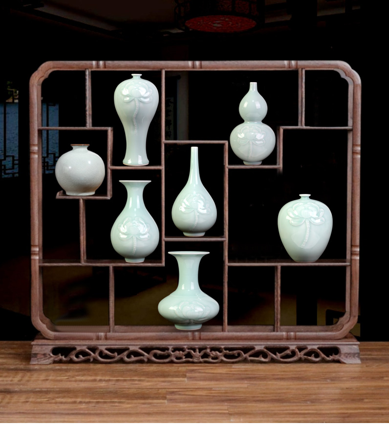 Jingdezhen ceramics shadow blue its peony flower arranging floret bottle housing, I and contracted sitting room furnishings