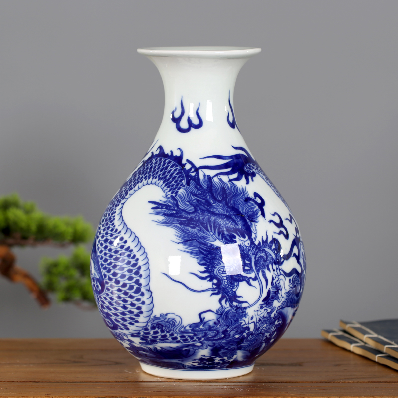 Jingdezhen ceramics vase storage tank general Chinese blue and white porcelain jar of I household adornment furnishing articles process