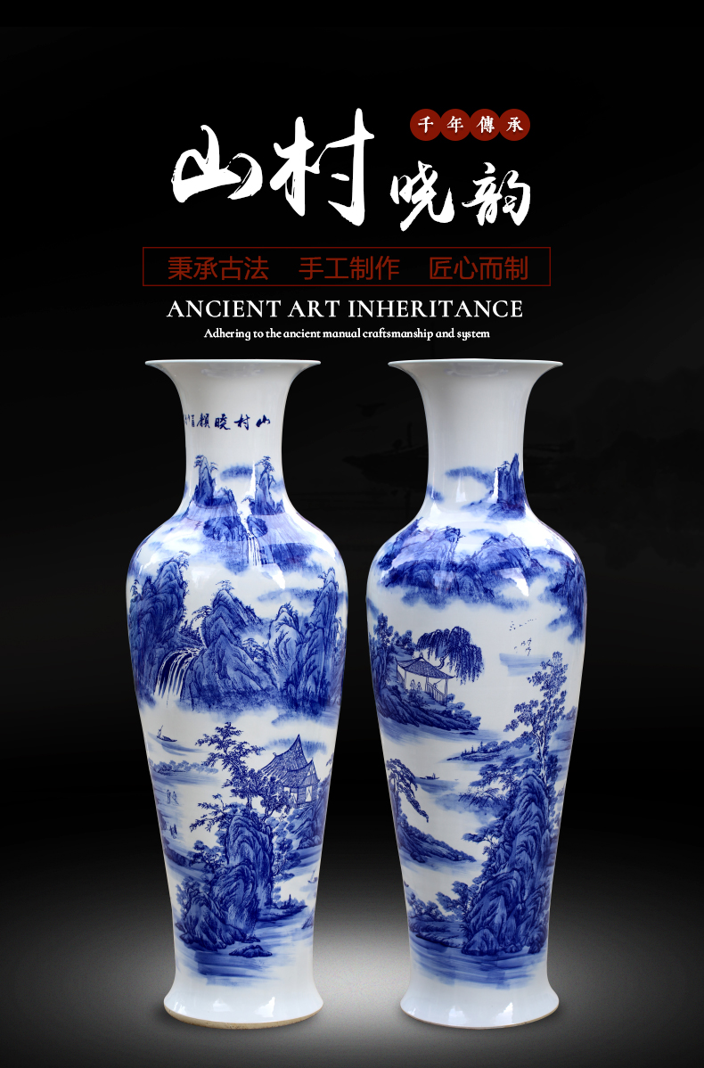 Jingdezhen landing big vase to heavy Chinese flower arranging vase interior contracted large creative household act the role ofing is tasted furnishing articles