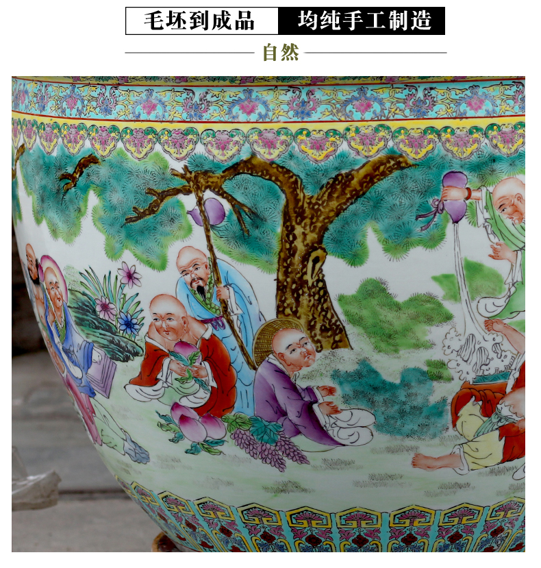 Jingdezhen chinaware lotus bowl lotus tortoise cylinder painting and calligraphy calligraphy and painting scroll feng shui plutus daikin cylinder aquarium