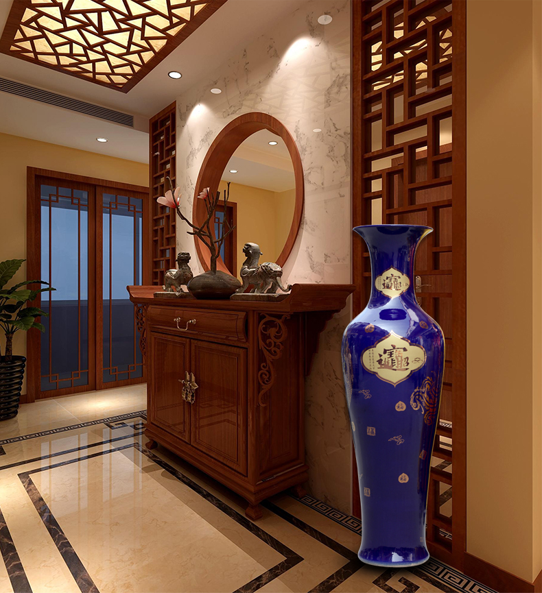 Porcelain in jingdezhen color glazed pottery of a thriving business longfeng landing big vase decorated home sitting room of Chinese style furnishing articles