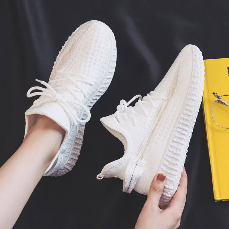 Autumn white dance shoes women's square dance soft bottom ghost step dance shoes special dance shoes mesh shuffle sneakers