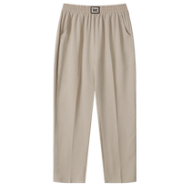 Glace Silk Speed Dry Pants Woman Summer Thin agé moyen Mama Pants Moyen dété Mode dété Mode 90% Pants Loose Straight