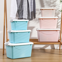 Storage box Clothes toy finishing box Plastic with cover Household clothing storage box King size clearance three-piece set