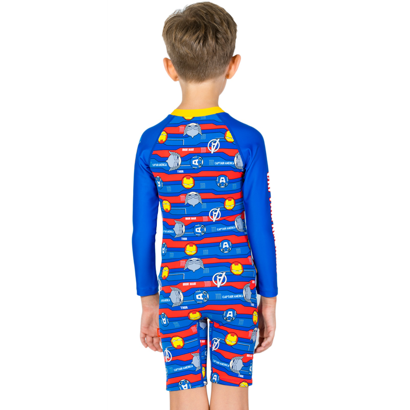 zoke Zhouke Children's Swimsuit Boys Siamese Boxer Marvel Spider-Man Long Sleeve Big Kids Swimsuit