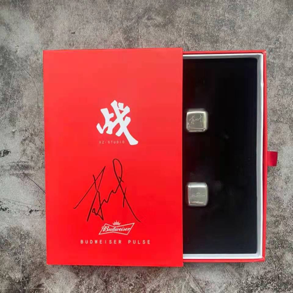 Xiao Zhan Signature - Custom Ice Tartar (C)Xiao Zhan Endorsement   Budweiser Beer Pulse Spirit Si Beer customized   Xiao Zhan seal badge Pillow Postcard